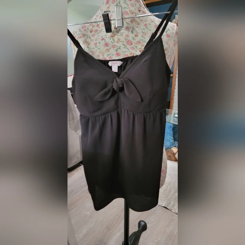 Candie's Elegant Black Top with Bow Accent Size Small - Picture 1 of 4